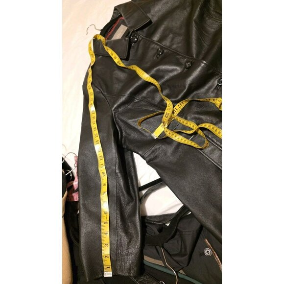Croft & Borrow Leather Jacket Womens Size XL Black Button Down Front Fall Jacket - Picture 9 of 9